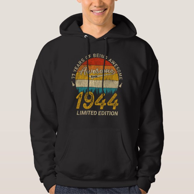 81 Year Old Bday 1944 Awesome 81st Birthday Gift Hoodie (Front)