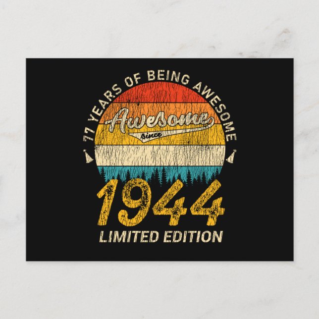 81 Year Old Bday 1944 Awesome 81st Birthday Gift Postcard (Front)