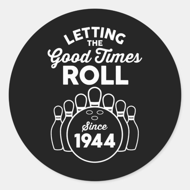 81 Year Old Bowler 81st Birthday Bowling  Classic Round Sticker (Front)