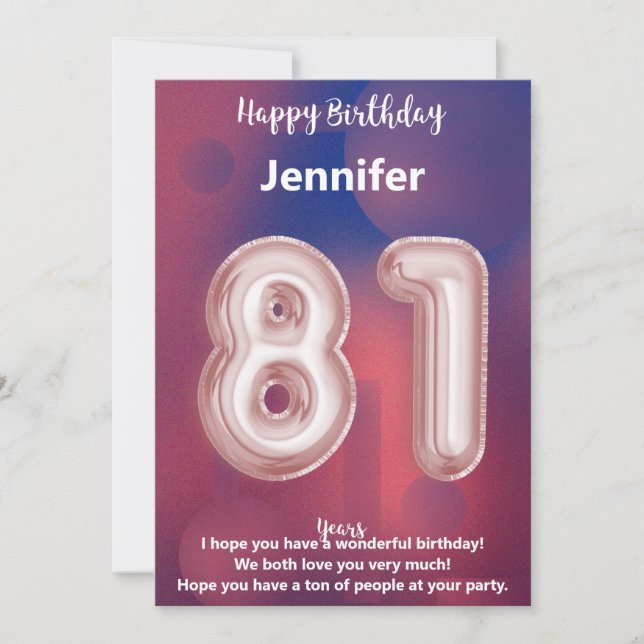 81 year old Happy Birthday card (Front)