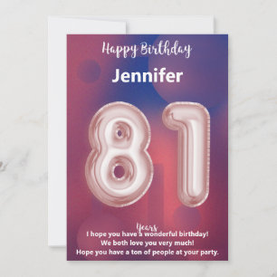 81 year old Happy Birthday card