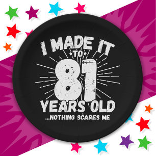 81 Year Old Sarcastic Meme Funny 81st Birthday Paper Plate