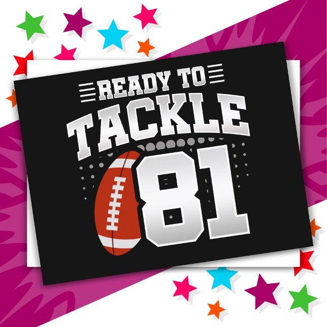 81 Year Old Tackle Football Party 81st Birthday Postcard (Creator Uploaded)