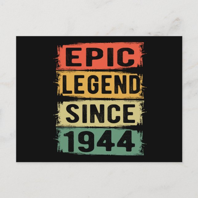 81 Years Old Bday 1944 Epic Legend 81st Birthday Postcard (Front)