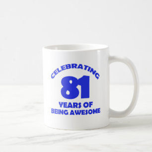 81 years old birthday designs coffee mug