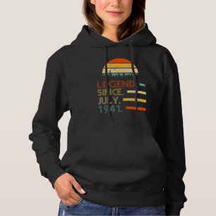 81 Years Old Retro Birthday Legend Since July 194 Hoodie
