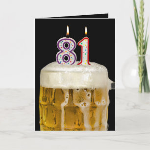 81st Birthday Beer on black Card