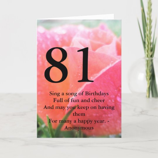 81st Birthday Card Uk