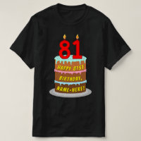 81st Birthday — Fun Cake & Candles, w/ Custom Name