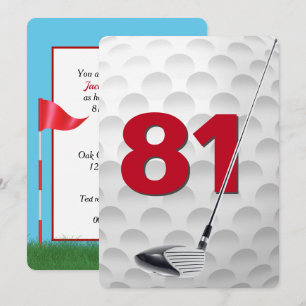 81st Birthday Golf Theme Party Invitation