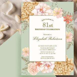 81st Birthday Invitation Autumn Colours Floral Sag
