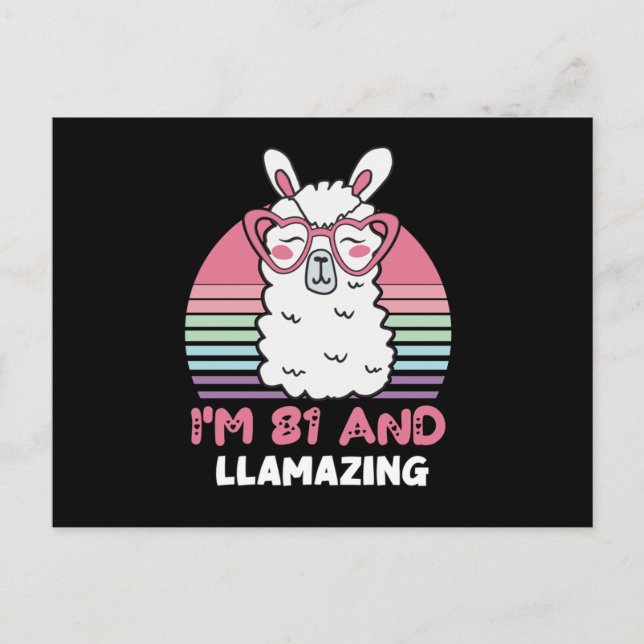 81st Birthday Llamazing Llama 81 Year Old Birthday Postcard (Front)