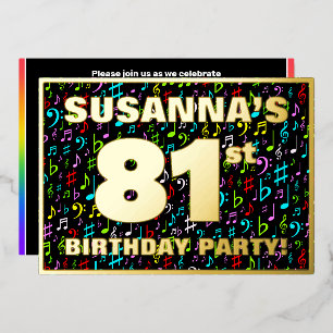 81st Birthday Party — Fun, Colourful Music Symbols