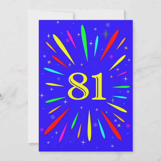 81st Birthday Party Invitation Explosion  (Front)