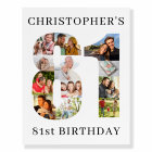 81st Birthday Photo Collage Number 81 Personalised