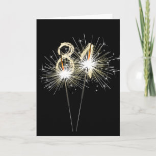 81st Birthday Sparklers on Black Card