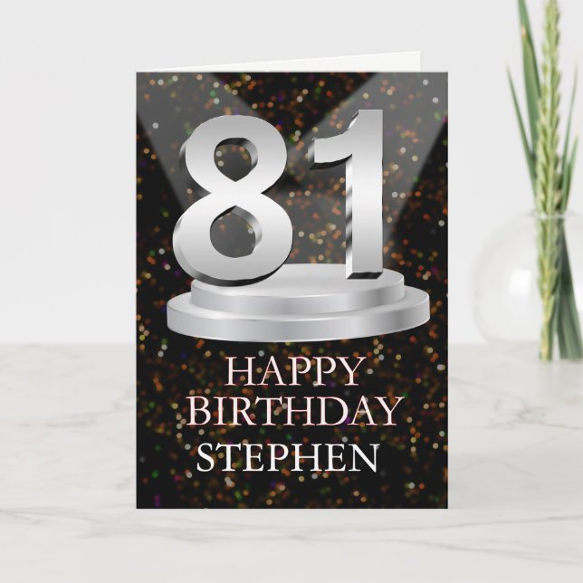 81st Birthday Spotlights Add A Name Card (Front)