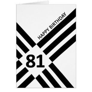81st Diagonal Black Line Design Birthday