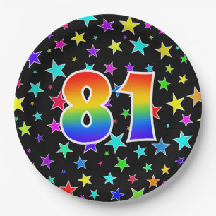 81st Event: Bold, Fun, Colourful Rainbow 81 Paper Plate