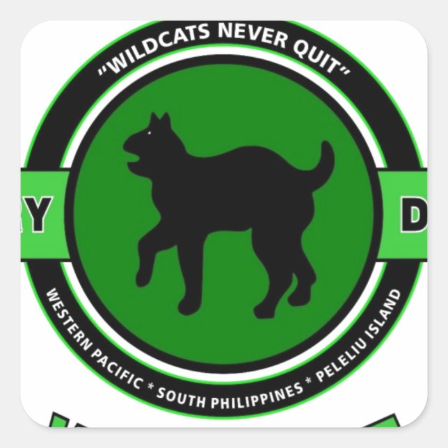 81ST INFANTRY DIVISION "WILDCAT" DIVISION SQUARE STICKER (Front)