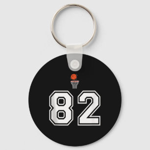 82 Number Basketball Style Vintage White Tank Top Key Ring