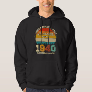 82 Year Old Awesome Since 1940 82nd Birthday Gift Hoodie