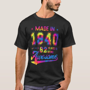82 Year Old Gift Born In 1940 Tie Dye 82Th Birthda T-Shirt
