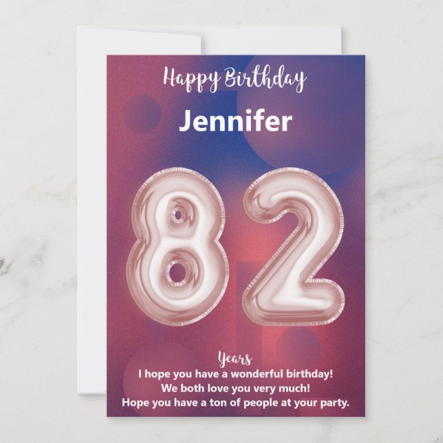82 year old Happy Birthday card (Front)
