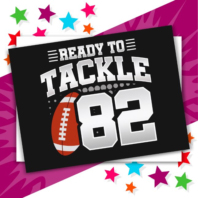 82 Year Old Tackle Football Party 82nd Birthday Postcard (Creator Uploaded)