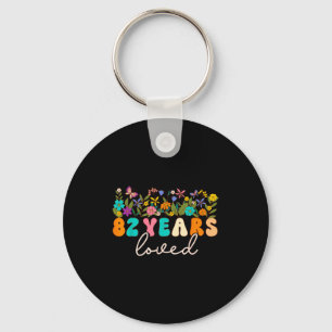 82 years loved men women 82 years old groovy 82nd8 key ring