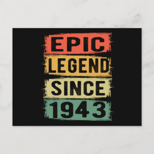 82 Years Old Bday 1943 Epic Legend 82nd Birthday Postcard