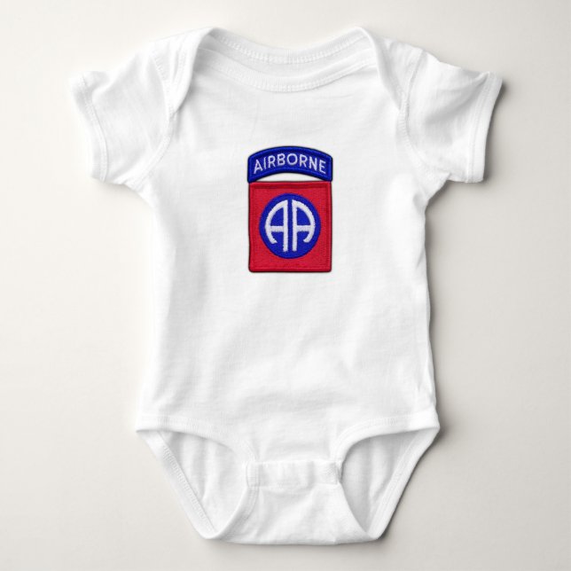 82nd ABN Airborne Division Bragg Patch Baby Bodysuit (Front)