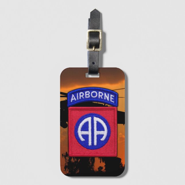 82nd ABN Airborne Division Patch Luggage Tag (Front Vertical)