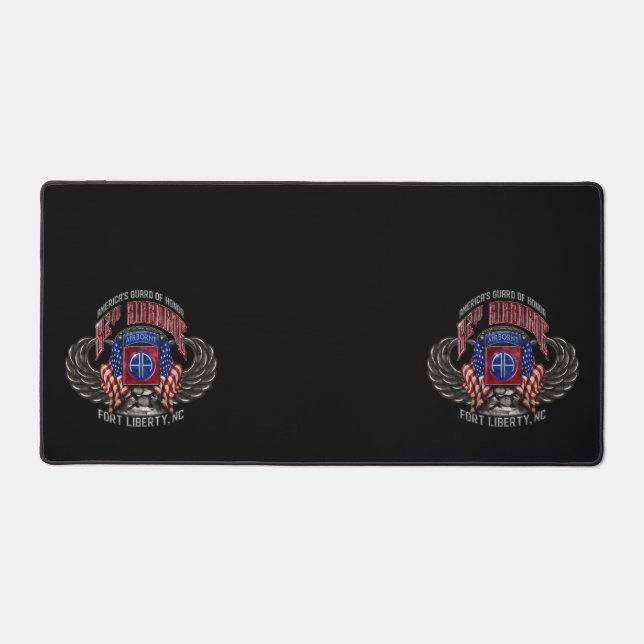 82nd Airborne Black Desk Mat (Front)
