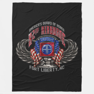 82nd Airborne Black Fleece Blanket