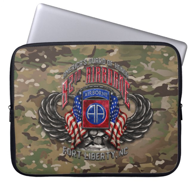 82nd Airborne Camo 15" Laptop Sleeve (Front)