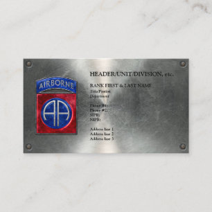 82nd Airborne Customisable Metallic Business Card