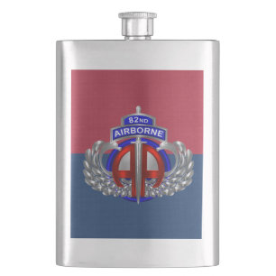 82nd Airborne Dagger Division Colours Hip Flask