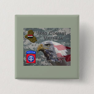 82nd Airborne Div Iraq Combat Veteran 15 Cm Square Badge