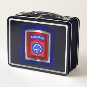82nd Airborne Division 3 Metal Tier Patch Lunch Box