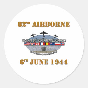 82nd Airborne Division 6th June 1944 Classic Round Sticker