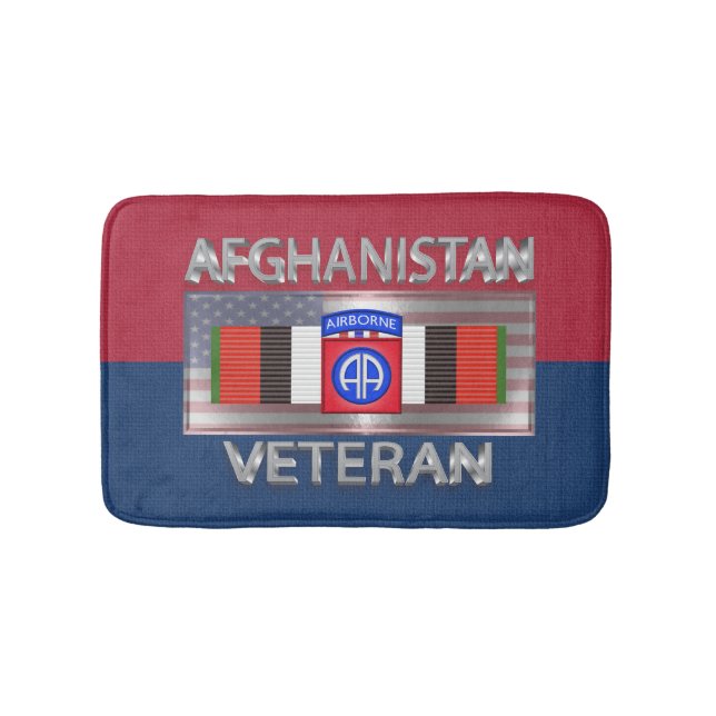 82nd Airborne Division Afghanistan Veteran Bath Mat (Front)