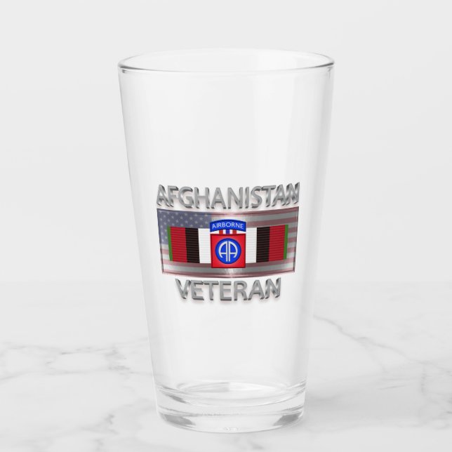 82nd Airborne Division Afghanistan Veteran Glass (Front)