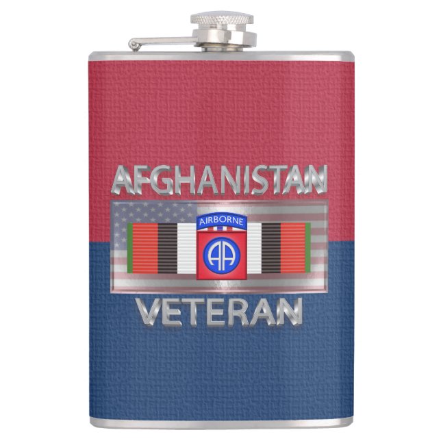 82nd Airborne Division Afghanistan Veteran Hip Flask (Front)