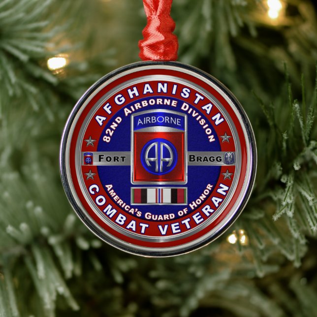 82nd Airborne Division Afghanistan Veteran Metal Tree Decoration (Tree)
