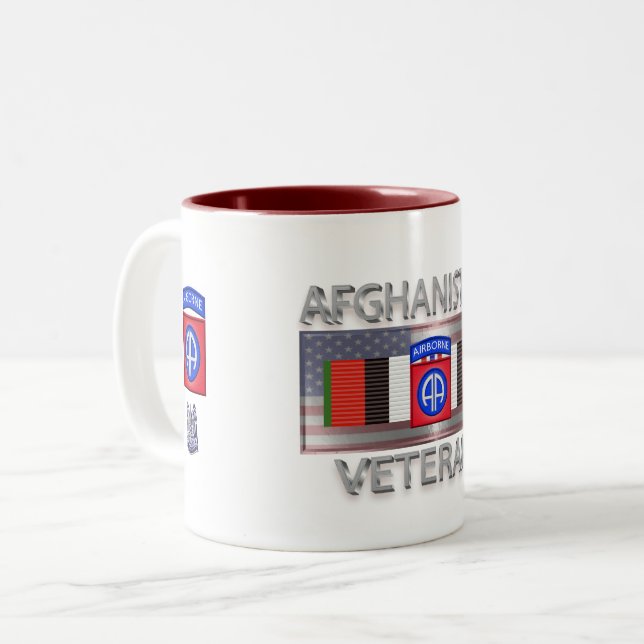 82nd Airborne Division Afghanistan Veteran Two-Tone Coffee Mug (Front Left)