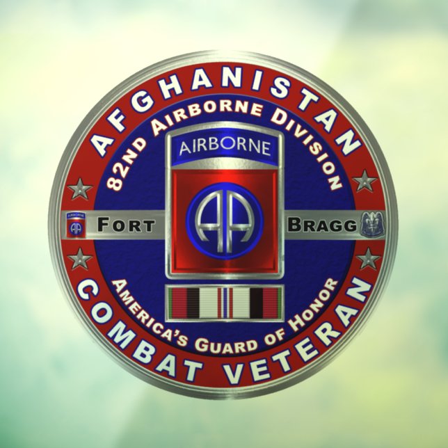 82nd Airborne Division Afghanistan Veteran Window Cling (Sheet 3)