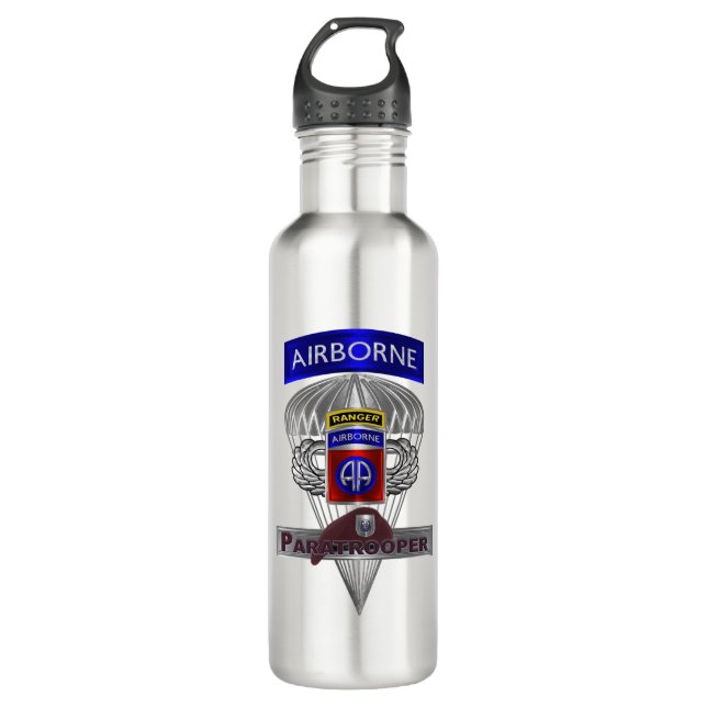 82nd Airborne Division “AIRBORNE RANGER” 710 Ml Water Bottle (Front)