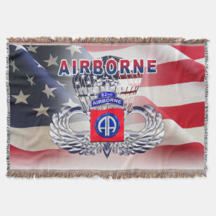 82nd Airborne Division “AIRBORNE” Throw Blanket