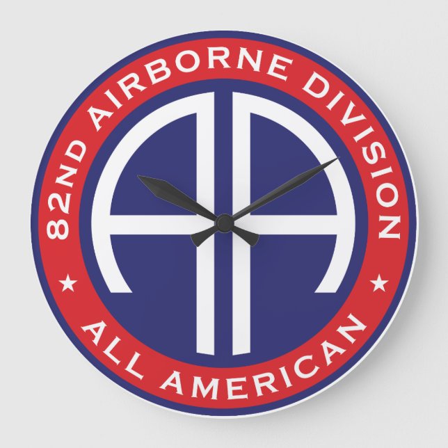 82nd Airborne Division All American Casual Patch Large Clock (Front)